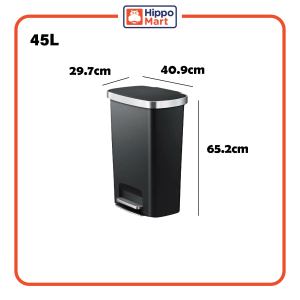 EKO Dustbin | HANA | EK6266 | Dustbin | Trash Bin | Waste Bin | Plastic | Step Pedal Bin | Soft Closing | 45L | Multiple Color