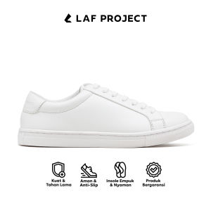 Sepatu Pria White Sneakers Putih Casual Kasual Polos Royale White LAF Project
