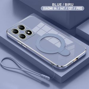 Softcase Xiaomi 14 14T 13T Pro 5G CaseRing Plating Holder Magnetic Free Tali Lanyard Premium