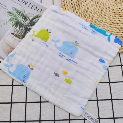 Soft Cotton Blankets Baby Burp Cloth 6 Layer Muslin Baby Face Washcloths