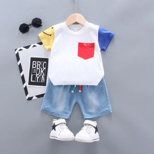 Summer 0-4 pakaian budak lelaki pakaian kid clothes sets for boy Top+shorts sets