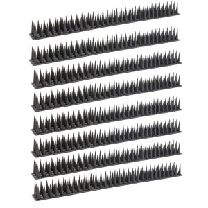 HUGHES 8/12pcs Long Lasting Bird Scarer Repeller Waterproof Anti Climb Anti Bird Spike Strip Fence Roof Tools Rectangle Pigeon Deterrent Spikes Balcony Eaves