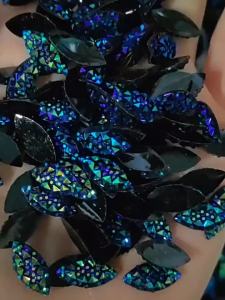 7x15mm No Hole Horse Eye Resin Rhinestones AB Multi Color Silver Back For Phone Car Home Ornament