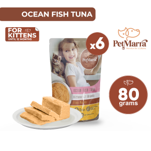 PetMarra Fine Pates Kitten Wet Food Pouch Until Ages 12 months old Ocean Fish Tuna Flavor 80g BUNDLE OF 6 kittens foods