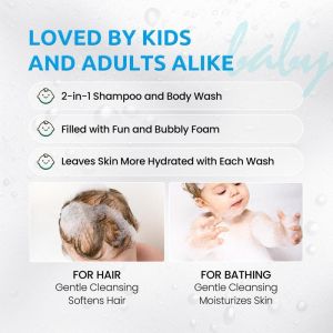 Baby Skin Care Set  Shampoo+Body Wash&Lotion Safe for Newborns&Sensitive Skin 24H Moisture