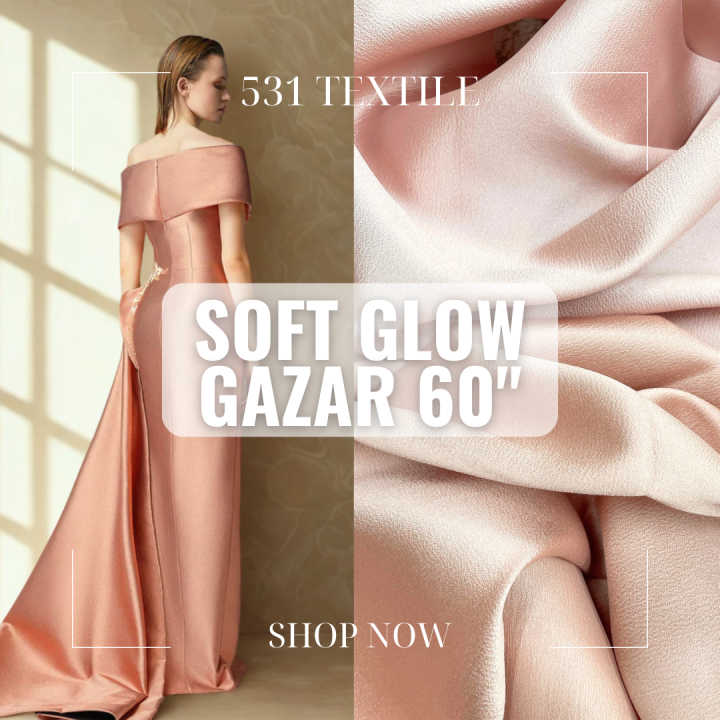 SOFT GLOW GAZAR CREPE PEAU DE SOIE DUBAI QUALITY BRIDAL FABRIC