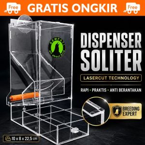 SEMPATI Wadah Pakan Milet Burung Lovebird Akrilik Soliter Dispenser Ternak Anti Tumpah Merek Sempati Tempat Milet Makan Feeder Akrilik Otomatis Lovebird Kenari Parkit Paruh Bengkok