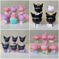 Action Figure KUROMI x MY MELODY - Miniatur Pajangan Topper Kue Mainan Hello Kitty Kurumi Melodi Cinnamoroll. 