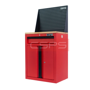 Tủ dụng cụ CSPS 61cm - 01 hộc kéo màu đỏ mặt ván gỗ vách lưới