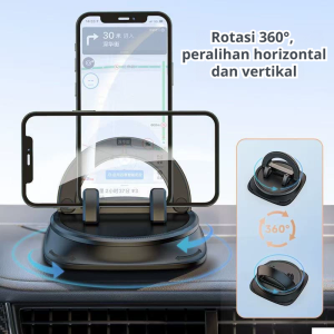 【Kirim dalam 24 jam】[Anti-guncang/rotasi 360 derajat]Car Center Console Retractable Transparent Holder Mobil Car Holder Dashboard Car Mount Mobile Phone Holder Mobil