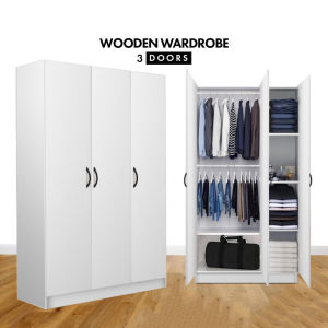 พร้อมส่ง !! 2/3 Door wardrobe closet wood ตู้เสื้อผ้า ตู้เสื้อผ้าไม้ ตู้   ตู้เก็บผ้า ตู้จัดเก็บ  ความสูง 170ซม