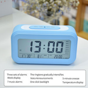 Desktop Alarm Clock Childrens Music Alarm Clock Intelligent Voice Time Reporting Three Sets Of Alarm Clocks Student Clock