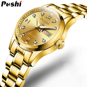 POSHI Original Waterproof Ladies Watch Quartz Stainless Steel Watch for Women Sale Now Korean Style Fashion Casual Womens Watches on Sale