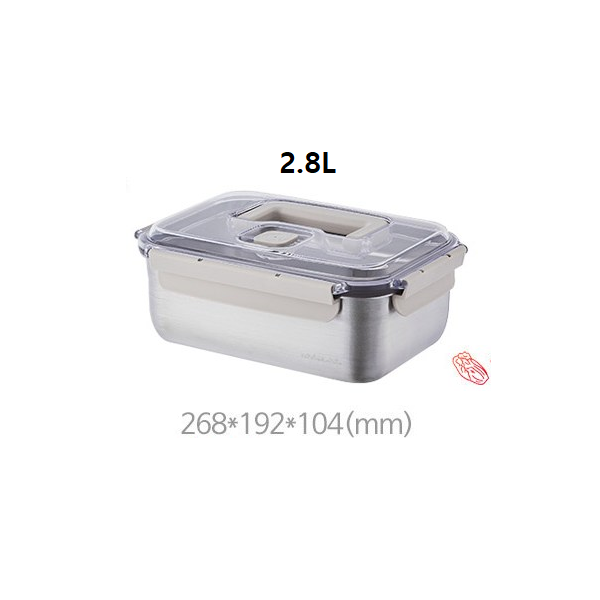 [Lock&Lock] [2.8L x 1pcs] Breathing KimChi Stainless Steel Canister ...