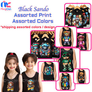 ✅ Caloy ™️🔖 SANDO Pambahay for Kids Boys & Girls White / Black Outfits | Baby to Newborn Sizes 1 to 2 Years Old up to 12 yrs Boy or Girl | Damit Panglakad PamBata 3 4 5 6 7 8 9 10 11 | OOTD Outfit | COD Bargain Sale + Free Shipping - Ming Chin