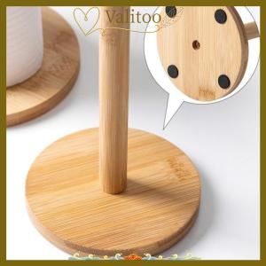 [Valitoo] Kitchen Wooden Roll Paper Towel Holder Bathroom Tissue Vertical Stand Disposable Paper Pot Kitchen Toilet Storage Accessories