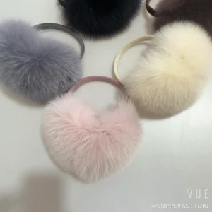 Full Piece 100% Real Fox Fur Womens Winter Earmuffs Ear Warmer Ear Protection Girls Ear Muffs Headwear2026
