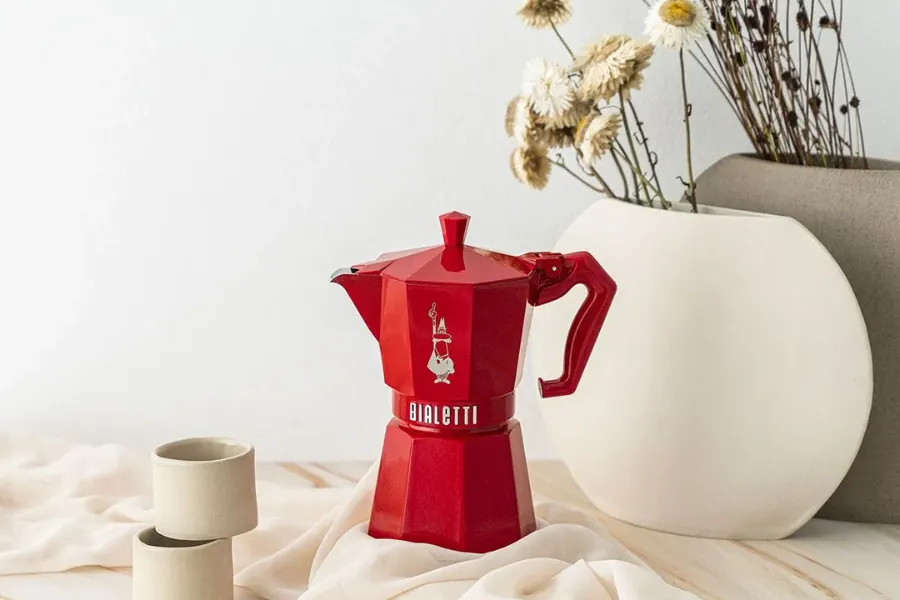 Ấm pha cà phê Italia BIALETTI MOKA EXCLUSIVE 3/6 CUP (xanh lá/ kem