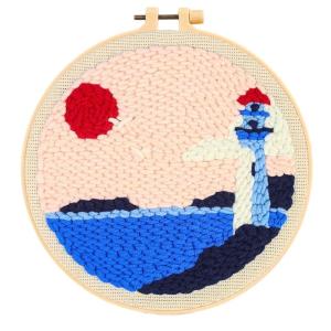 Punch Craft Set for Thick Wool Yarn and Linen Fabric Stress Relief Activity Home Decoration Project