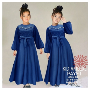 COD☑️PRODUK TERBARU/PAKAIAN GAMIS ANAK/AMBERLI KIDS/MATT MOSCREPE MIX BROKAT DAN TILLE DOT/3 UKURAN S-M-L/PAKAIAN MUSLIM ANAK/GOOD QUALITY