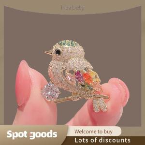 Heabety Fashion New Fashion Bird Brooches For Women Girls Rhinestone Brooches Pins Shiny Animal Badges Jewelry For Lady