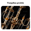 Lampu Gantung Kristal 6/8 Lampu Chandelier 50-70cm Gaya retro Amerika Bahan Besi Warna Emas Ruang Tamu Ruang. 