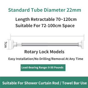 New-model non-drilled telescopic rod for adjustable simple curtain shower curtain and clothes drying pole. Made of stainless steel#lf101