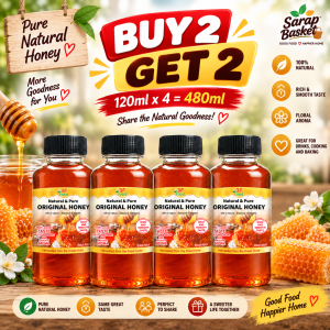 Original Honey 120ml - Natural Pure Honey with Rich Golden Sweet Taste for Drinks Cooking & Baking