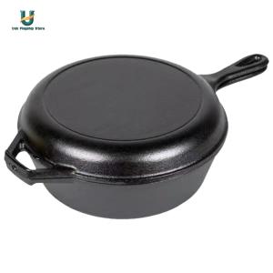 Cast Iron Skillet with Handle 10-Inch Durable Non-Stick Coating Ideal for Frying Searing and Baking[Ueb Flagship Store]