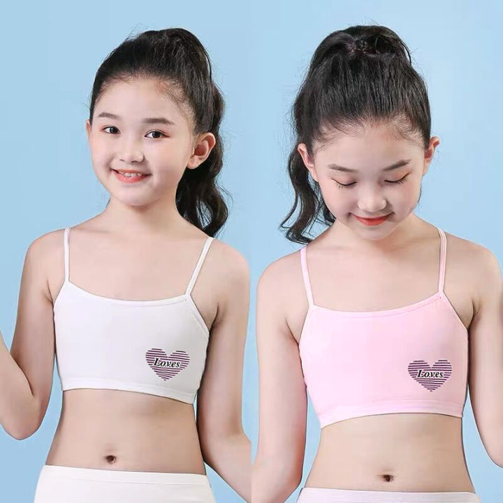 Kids Casual Girls Training Bras Teenage Cotton Breathable Sports Solid  Underwear