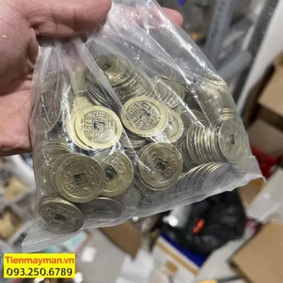 {SALE KHỦNG} Đồng Xu Ngũ Đế Phong Thuỷ Combo Túi 100 Xu Cổ Âm Dương {siêu rẻ}