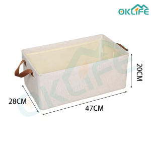 [OKLIFE.   SG]Cationic Foldable Pant Drawer Storage Box/Fabric Steel Frame/Double Handle Washable /Organizer Wardrobe