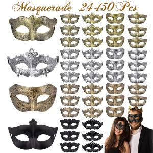 24-150Pcs Couple Masquerade Masks Bulk Venetian Carnival Mask Mardi Gras Antique Vintage Mask for Woman Men Prom Party Costume2026
