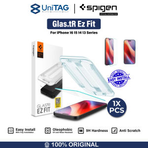 Tempered Glass iPhone 16/15/14/13 Mini Pro Max Plus Spigen Glas tR EZ Fit Anti Gores Anti Spy Clear Full Cover