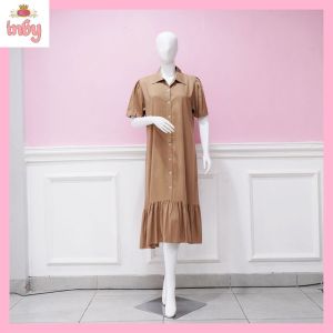 INBY FASHION | Baju tunik kemeja / baju daster kemeja polos katun rayon (1)