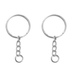 10 cái móc chìa khóa sắt Móc Chìa Khóa Vòng chia keyfob keyrings với khoen tròn cho Keychain Mặt dây chuyền tự làm Phụ kiện làm đồ trang sức