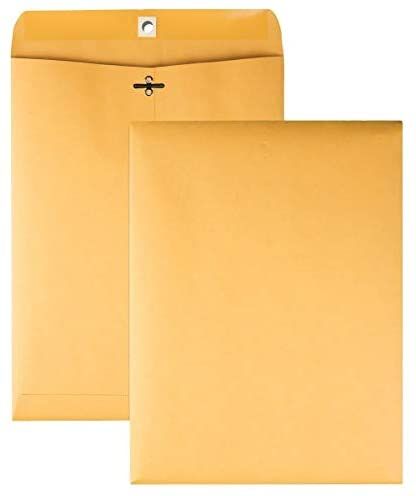 Quality Park 9 X 12 Clasp Envelopes,Deeply Gummed Flaps