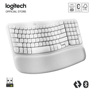 Logitech Wave Keys Wireless Bluetooth Ergonomic Keyboard With Cushioned Palm Rest+Logitech Lift Vertical Ergonomic Mouse