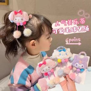 Dây Buộc Tóc Kawaii Sanrio Cinnamoroll Dây Buộc Tóc Hello Kitty Bé Gái Sang Trọng Bóng Đầu Dây Hoạt Hình Dễ Thương Cao Su Phụ Kiện Tóc Đồ Chơi Trẻ Em