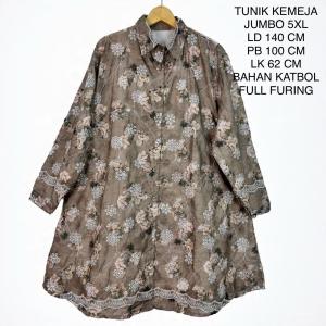 Tunik Kemeja Jumbo Ld 130 Cm Model Katun Bordir Katbol