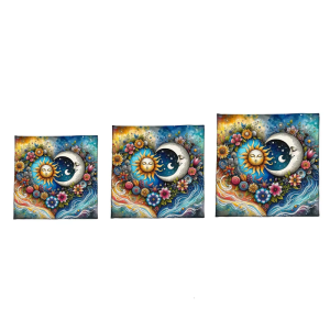 Practical Foldable Tarots Cloth Sun and Moon Pattern Easy to Clean Velvets Divination Mat for Spiritual Practices