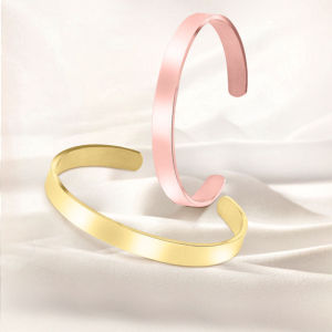 New Classic Simple Men Bracelet Open Adjustable Glossy Stainless Steel Bracelet BR1133