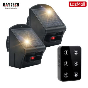 DAYTECH Solar Infrared Sensor Motion Detector Solar Motion Sensor Security Alarm System for Home Yard Security Alarm Outdoor Garden DP02