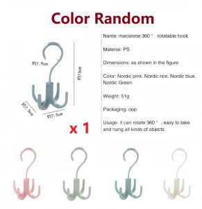 Rotatable 4-Claw Multipurpose Hanger Hook Tie Silk Scarf Coat Rack Plastic Shoe Rack Cangkuk Rak 可旋转4爪多用挂架 挂钩 衣架