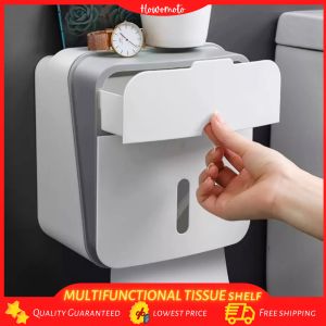 HW Eco-Friendly Wall Mounted Tissue Shelf & Toilet Paper Bathroom Phone Tablet Holder