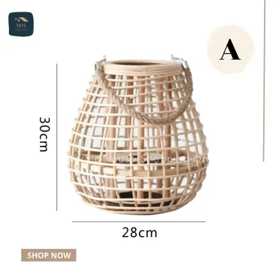 โคมไฟหวาย Nordic lighting แบบตั้งพื้น