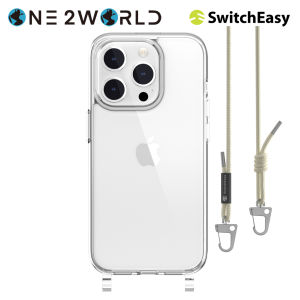 SwitchEasy Play iPhone 15 15 Plus 15 Pro and 15 Pro Max Case Transparent PC & TPU Shockproof Cover With Adjustable Lanyard Strap Crystal Clear Slim Fit Drop Protection