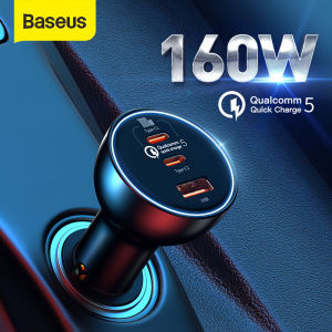 Baseus 160W Car Charger QC 5.0 Fast Charging For iPhone 14 13 12 Pro Laptops Tablets Car Phone Charger