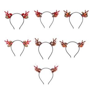 Christmas Deer Antlers Headbands Durability Plastic Hair Ornament For Themed Event School Activity