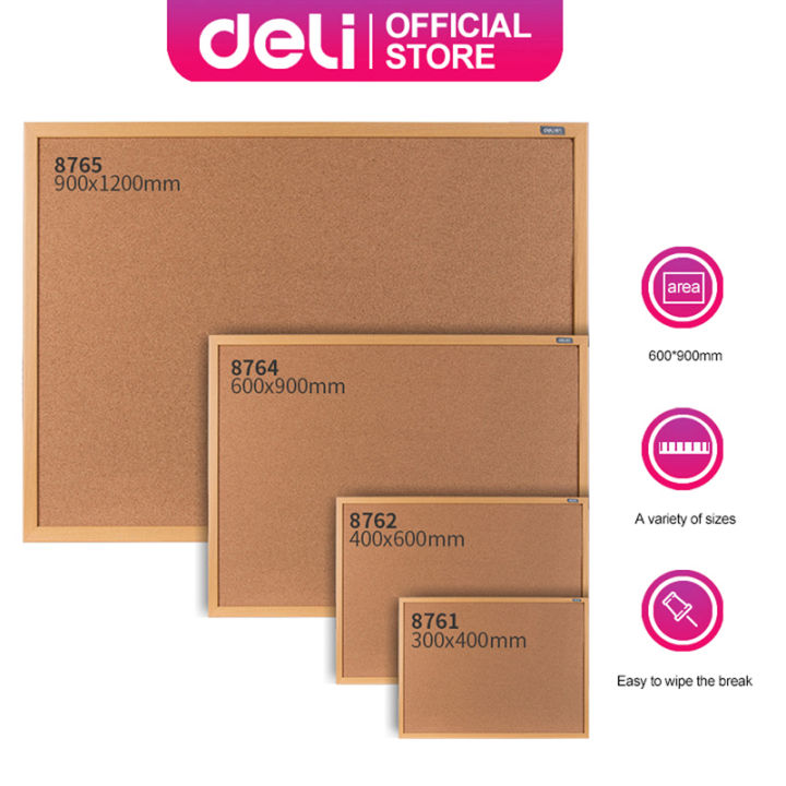 Deli 8765 Cork Board For Wall Decorative Wall 48IN*36IN 1200*900mm ...